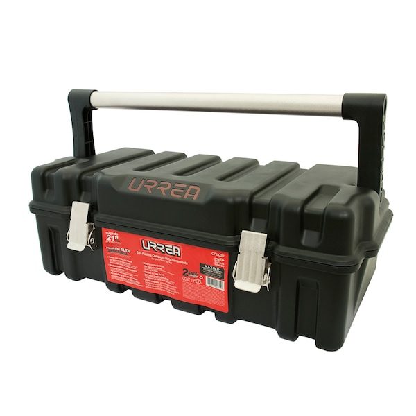 Tool Box, Plastic, Black, 21 in W x 10-3/4 in D x 7-1/2 in H